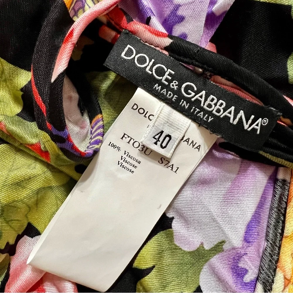Dolce & Gabbana Satin Floral Halter Top - Picture 4 of 4